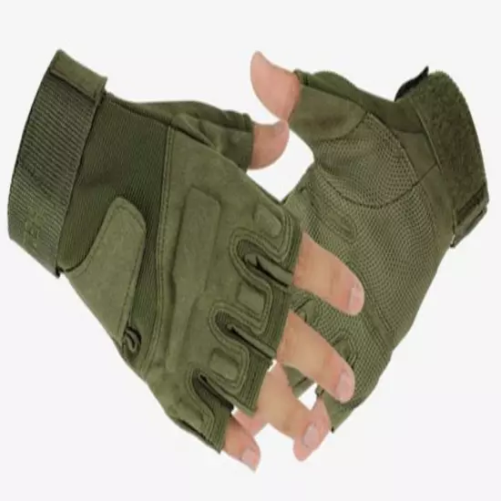 Tactical Military Fingerless Gloves Mens Outdoor Cycling Half Finger Gloves USA