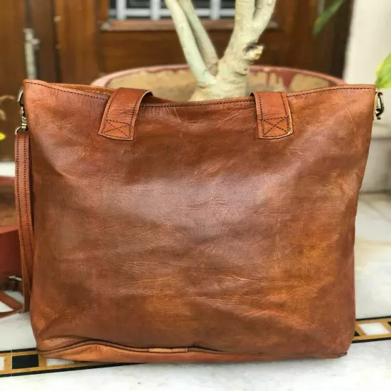 Women's Handbag Vintage Leather Tote Purse Shoulder Crossbody Shopper Casual Bag