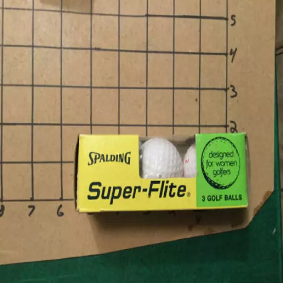 original UNUSED -- spalding SUPER FLITE -- green & yellow pack 3 GOLF BALLS old