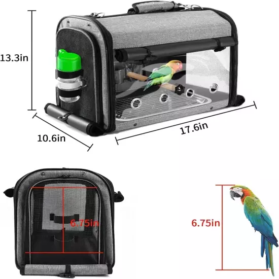 Bird Carrier Bag Bird Travel Cage with Stand Lightweight Backpack for Parrot P