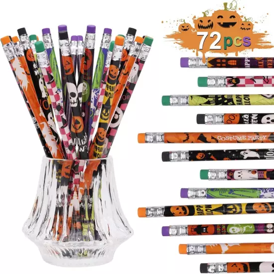 xutengy 72Pcs Halloween Pencils Stationery Party Favors 72 Count (Pack of 1) 