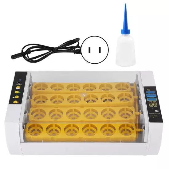 24 Egg Incubator, Automatic Digital Chicken Egg Hatcher Turning Temperature and 