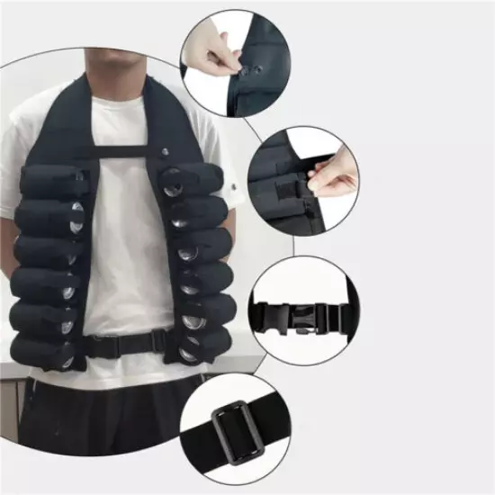 Can Holster Vest Portable Beer Shoulder Belt BBQ Party Beverage Carry NEW