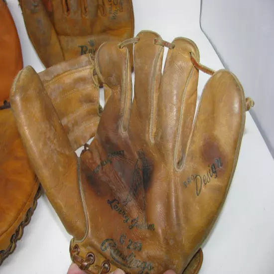 Lot 4 Vintage Baseball Gloves Royal, McKinnon, Rawlings G-250, Dubow 618