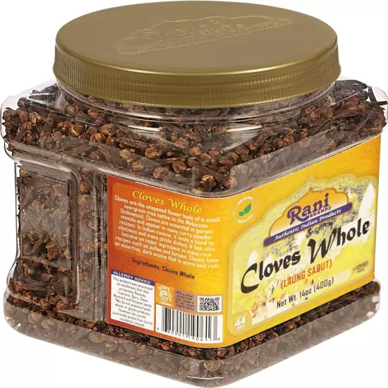 Rani Cloves Whole (Laung) 14oz (400g) Bulk PET Jar