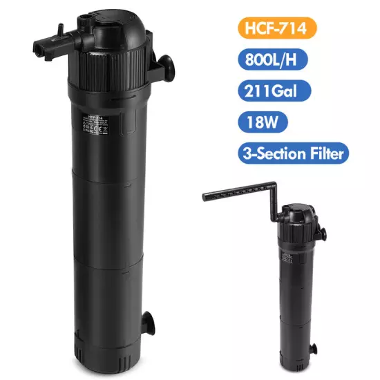 5-in-1 Internal Aquarium Fish Tank UV Sterilizers Filter Submersible Water Pump