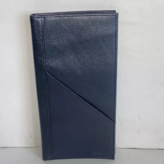 Samsonite Black Full Grain Leather Travel Wallet Passport Card ID Money Holder