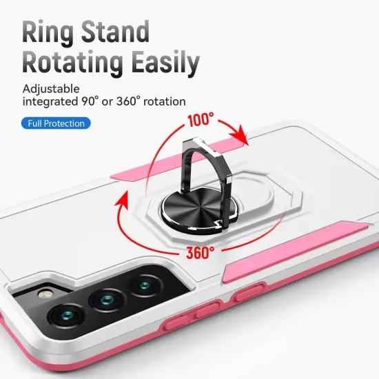 For Samsung Galaxy S22 Stand 360Degrees Rotating Finger Ring Stand Plus 5G White