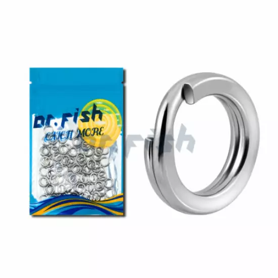 100pcs Fishing Split Ring 60-450Lb Heavy Duty Stainless Steel Big Game Saltwater