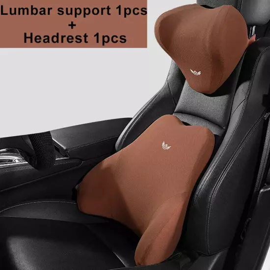 Curved Car Seat Headrest Car Neck Pillow Cushion Back Lumbar Support 