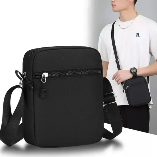 Oxford Shoulder Bag Durable Mini Black Mobile Phone Bag Waist Pack Men Simple an