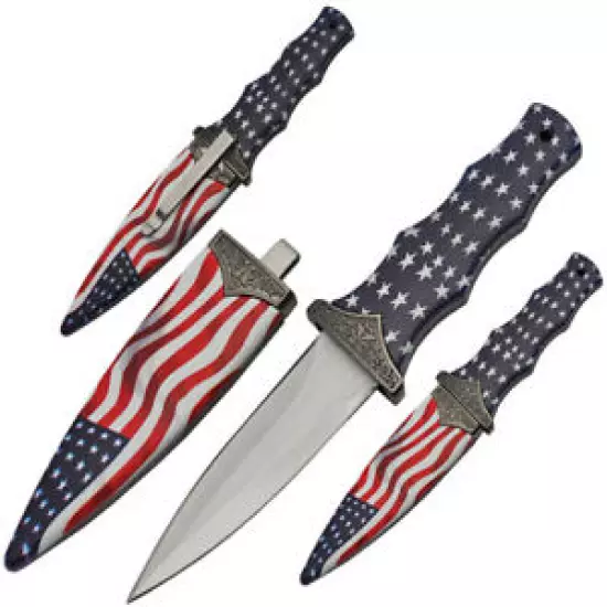 New China Made Boot Knife American Flag 211468