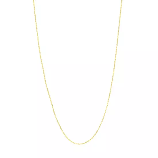 0.65MM OPEN DAINTY ROPE CHAIN NECKLACE REAL 10K YELLOW GOLD 