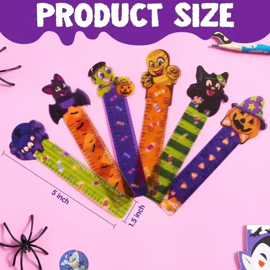 JOYIN 144 PCs Halloween Bookmark Rulers Party Favor Pack (6 Designs) Multi 