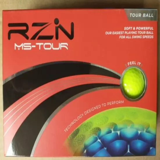 RZN MS Tour Golf Balls 3 x 12 pk. 36 Balls Hi Vis Yellow 3 Piece