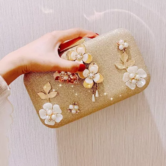 Flower Evening Bag Bags Women Wedding Party Wedding Handbags Gold Evening Bag