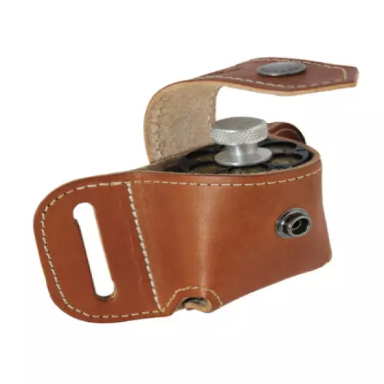 New Barsony Saddle Tan Leather Belt Loop Single Speed Loader Pouch .22 .38 .357