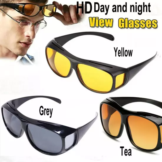 HD Night Driving Glasses Yellow Anti Glare Vision Tinted Unisex Sunglasses