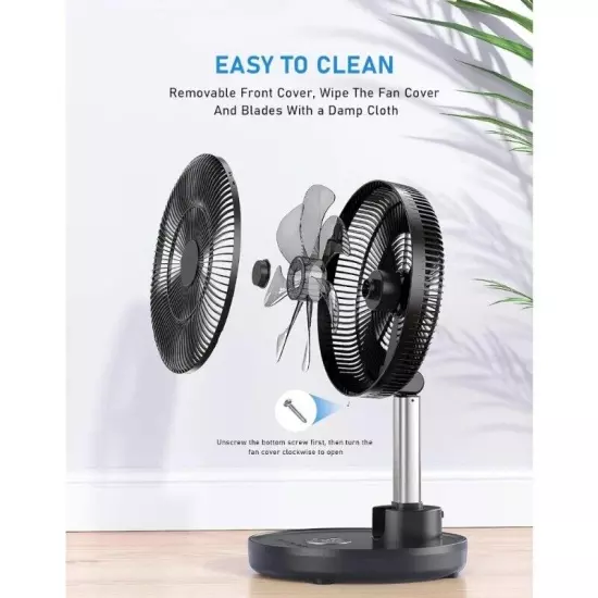 Portable Fans 12000mAh Rechargeable Pedestal Fans with Remote Foldaway Desk Fans