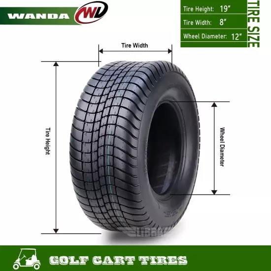 WANDA 215/40-12 Golf Cart ATV Tires 4 Ply 215/40x12 -Set 4 -14012