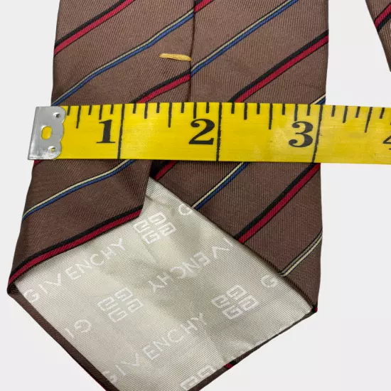 Givenchy Lot Of 3 Vintage Striped Silk & Polyester Thin Necktie Tie 3" x 56"