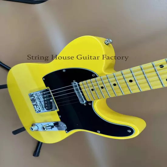 New Yellow Custom TELE Solid Body Electric Guitar Chrome Hardware SS Pickup