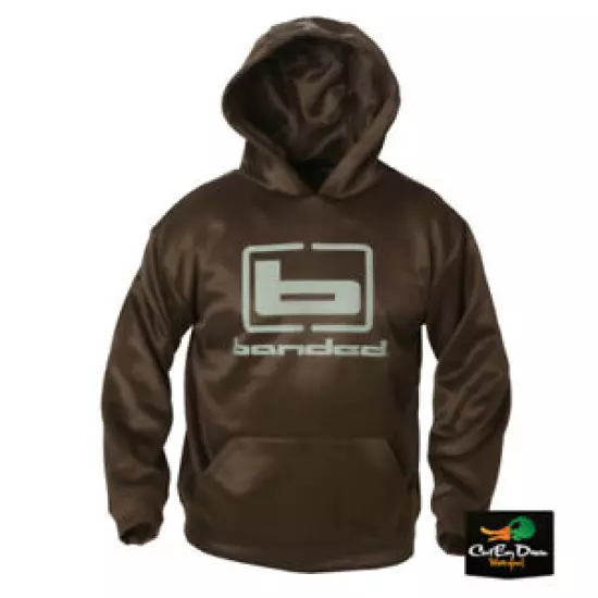 BANDED b LOGO HOODIE HOODED SWEATSHIRT BROWN - B1050004 -