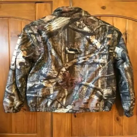 NEW HUNTING THERMAL JACKET REVERSIBLE MOSSY OAK/BLAZE ORANGE ZIP-OUT SLEEVE, MED