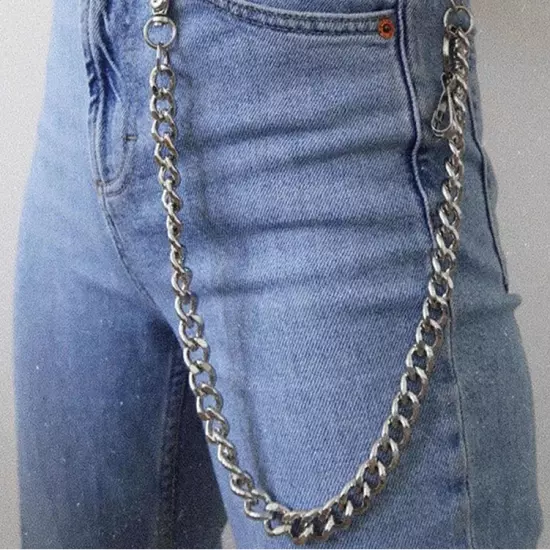 Metal Silver Link Biker Trucker Punk Light Duty Keychain Wallet Chain 23 " Long