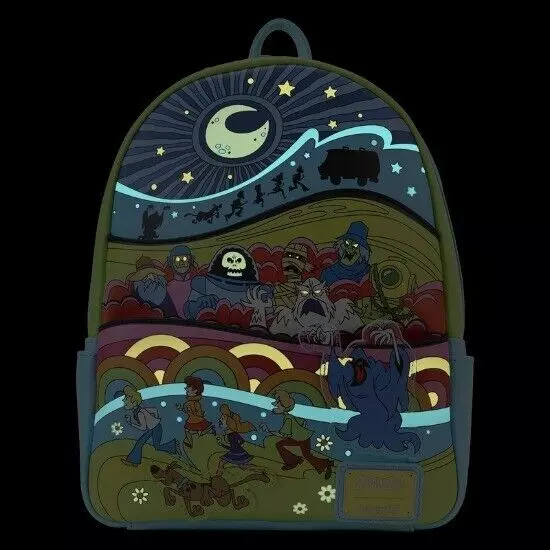 Loungefly Scooby-Doo Psychedelic Monster Chase Glow In The Dark Mini Backpack