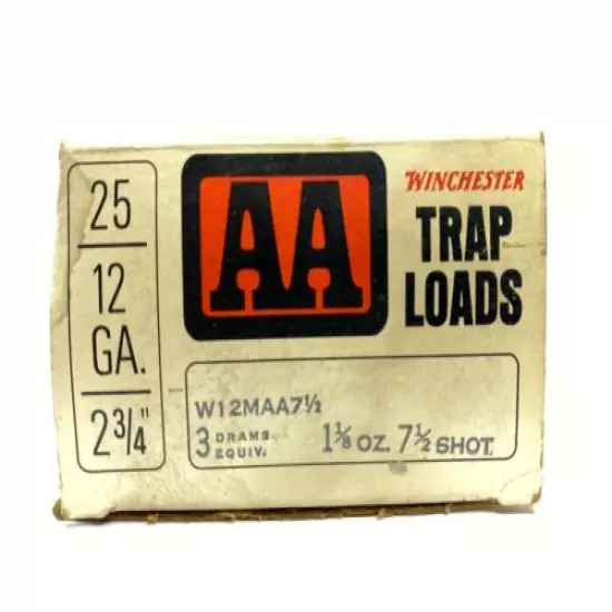 1970 Western Double A Trap Loads 12 Ga EMPTY Ammo Box 5527-M