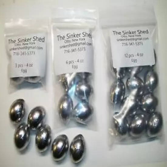 4 oz egg slip sinkers - quantity of 3/6/12/25/50/100/240 - FREE SHIPPING