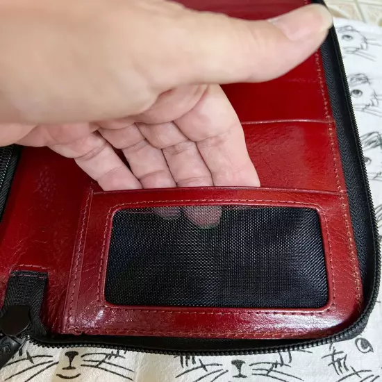 Large Leather Passport & Document Travel Wallet RED By Scully