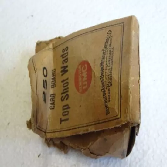 vintage Remington UMC Bridgeport, CT 12 Gauge Shotgun Shell Wads box empty A 