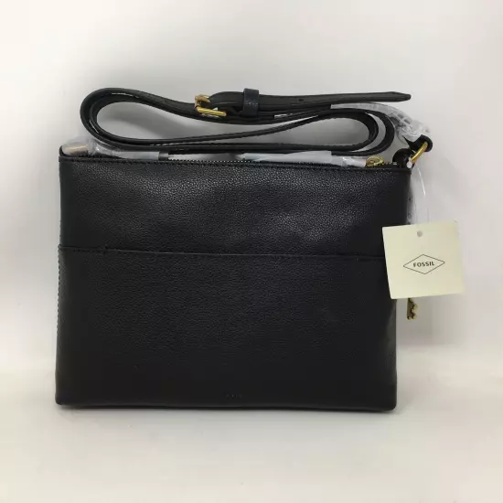 Fossil Fiona E/W Crossbody, Size S - Black/Gold