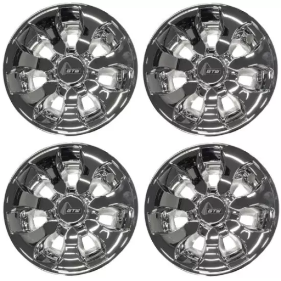 Golf Cart 8" Drifter Chrome GTW Wheel Covers Hub Caps Universal Fit Set of 4