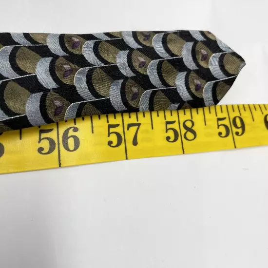 Guy Laroche Diffusion Art Deco Geometric Necktie Silk Tie Men's 3.8" x 59"