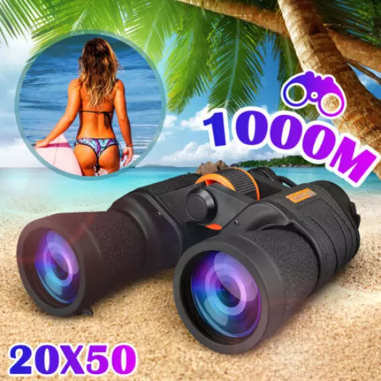 20x50 Military Zoom Powerful Binoculars Day/Low Night Optics Hunting with Case