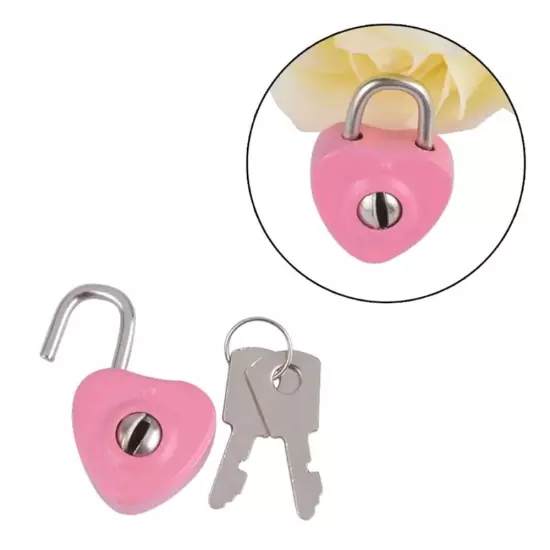 1Set Luggage Lock Security Key Lock Heart Shaped Journal Book Lock