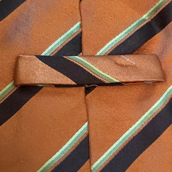 Vicky Milano Orange Hand Made 100% Silk Men’s Neck Tie Made In Italy