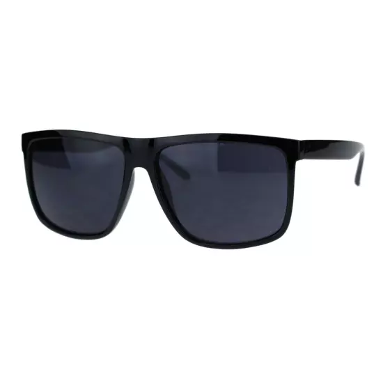 Dark Black Lens Men's Sunglasses Classic Square Frame Black UV 400