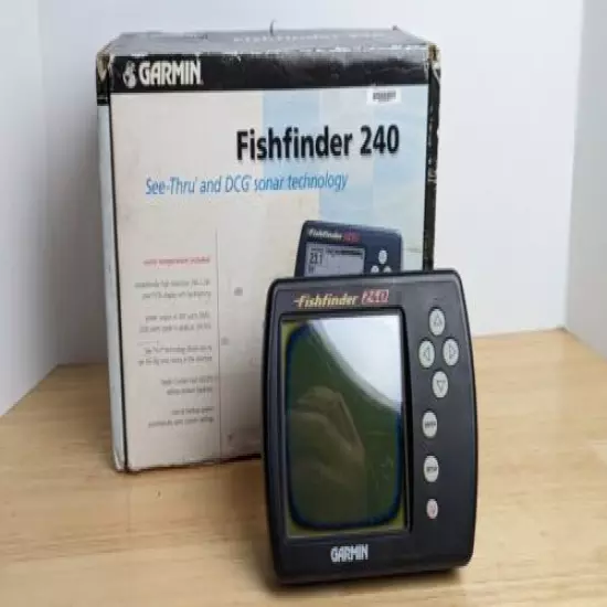 Garmin Fishfinder 240 with Power cord, Mounting Bracket, Cover, Manual