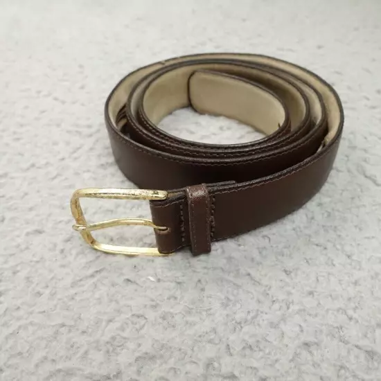 Vintage Hidden Money Belt Zip Pocket Travel Leather Mens Brown Sz 36