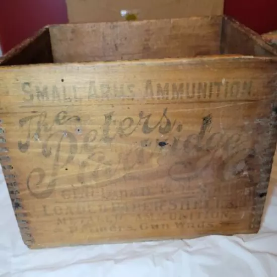 Antique Peters Cartridge Ammunition Box Dovetail advertising 