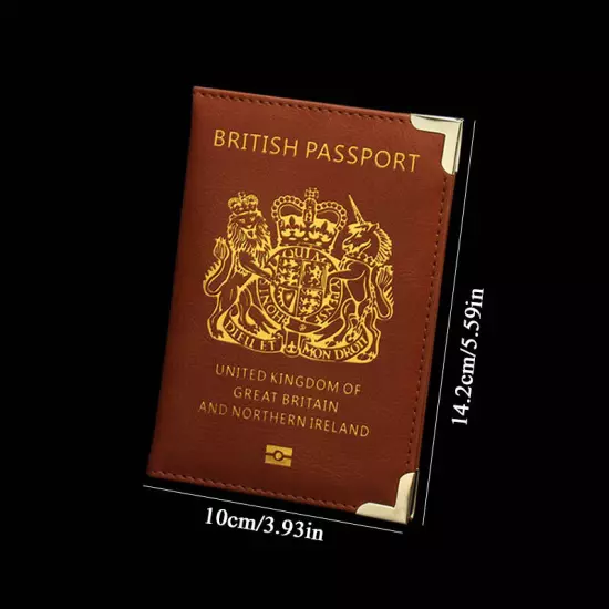 The British Passport Holder Cover Leather ID Card Fashion Travel Passport Covers