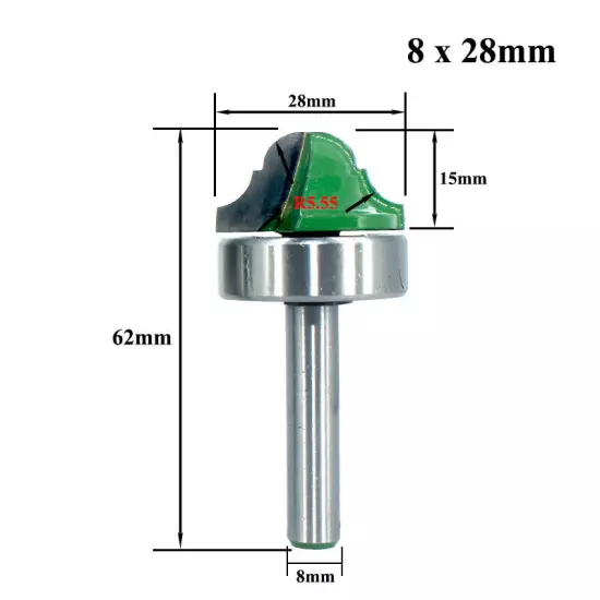 4PCS 8mm Shank Groove Double Roman Ogee Router Bit Set Woodworking Cutter