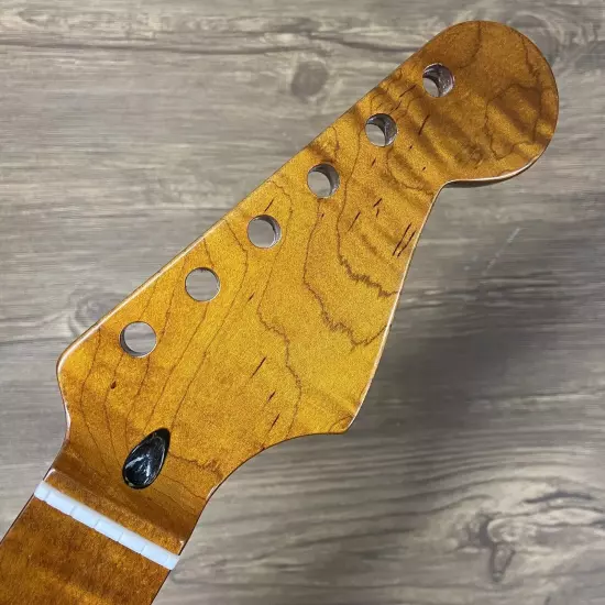 Low Price Vintage Strat 22 fret Roasted Flame Tiger Maple Guitar Neck 25.5 "