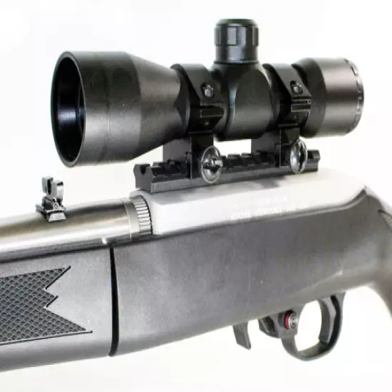 Ruger 10/22 rifle optics replacement 4x32 scope hunting upgrades aluminum black.