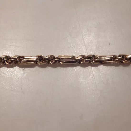 8.5 in 14 kt gold men's bracelet Figa rope chain lobster claw 12.15 g preowned