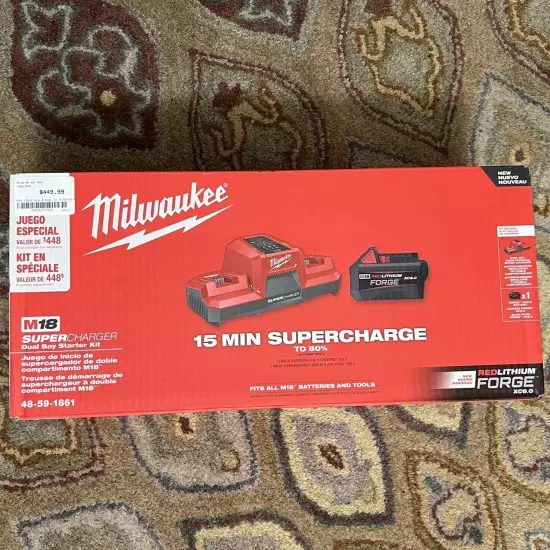 Milwaukee M18 FORGE 6Ah battery + Dual Bay Super Charger. 18V. 48-59-1861